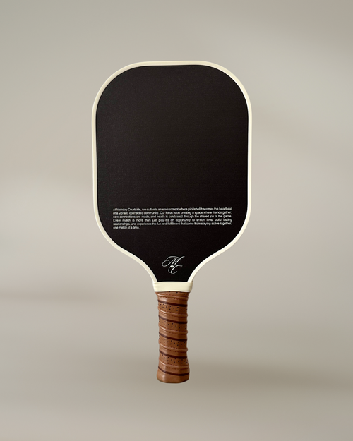 Back view of brown pickleball paddle in Darkwood